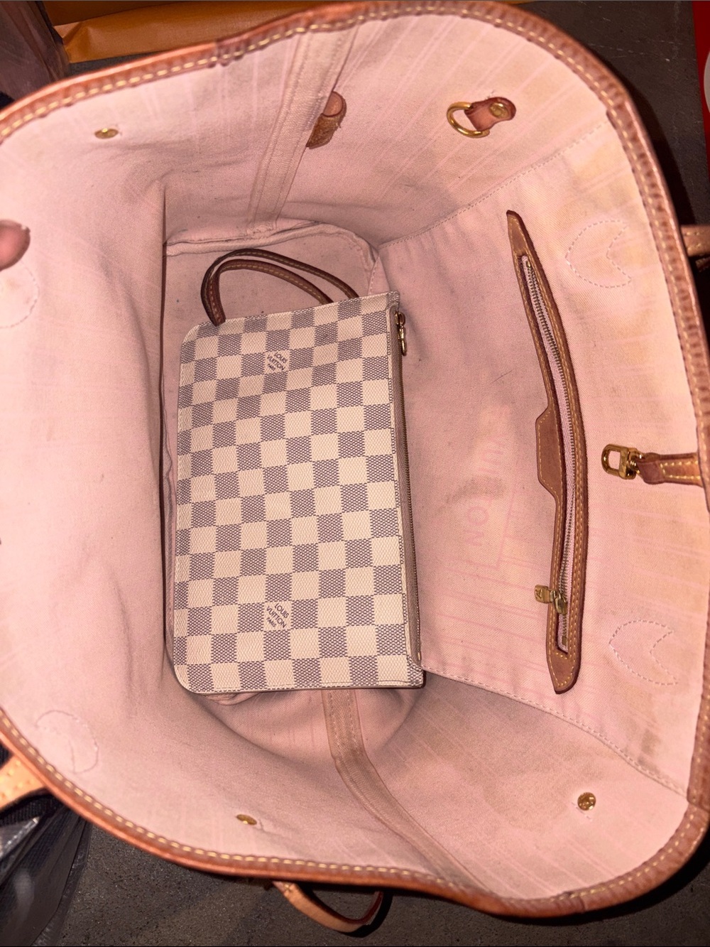 Louis Vuitton Pink Canvas & Tan Leather Trim Tote - Picture 6 of 6